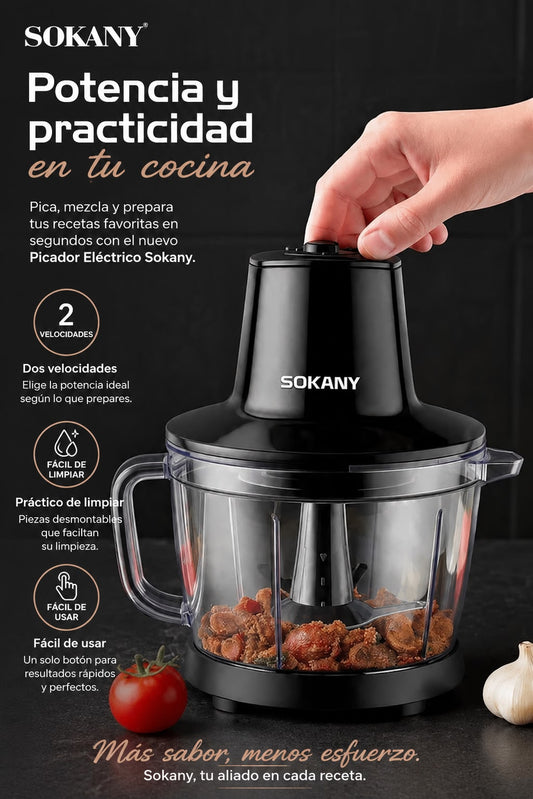 Trituradora de alimentos electrica 2L-Ahorra 30 minutos - Sofrito listo en segundos